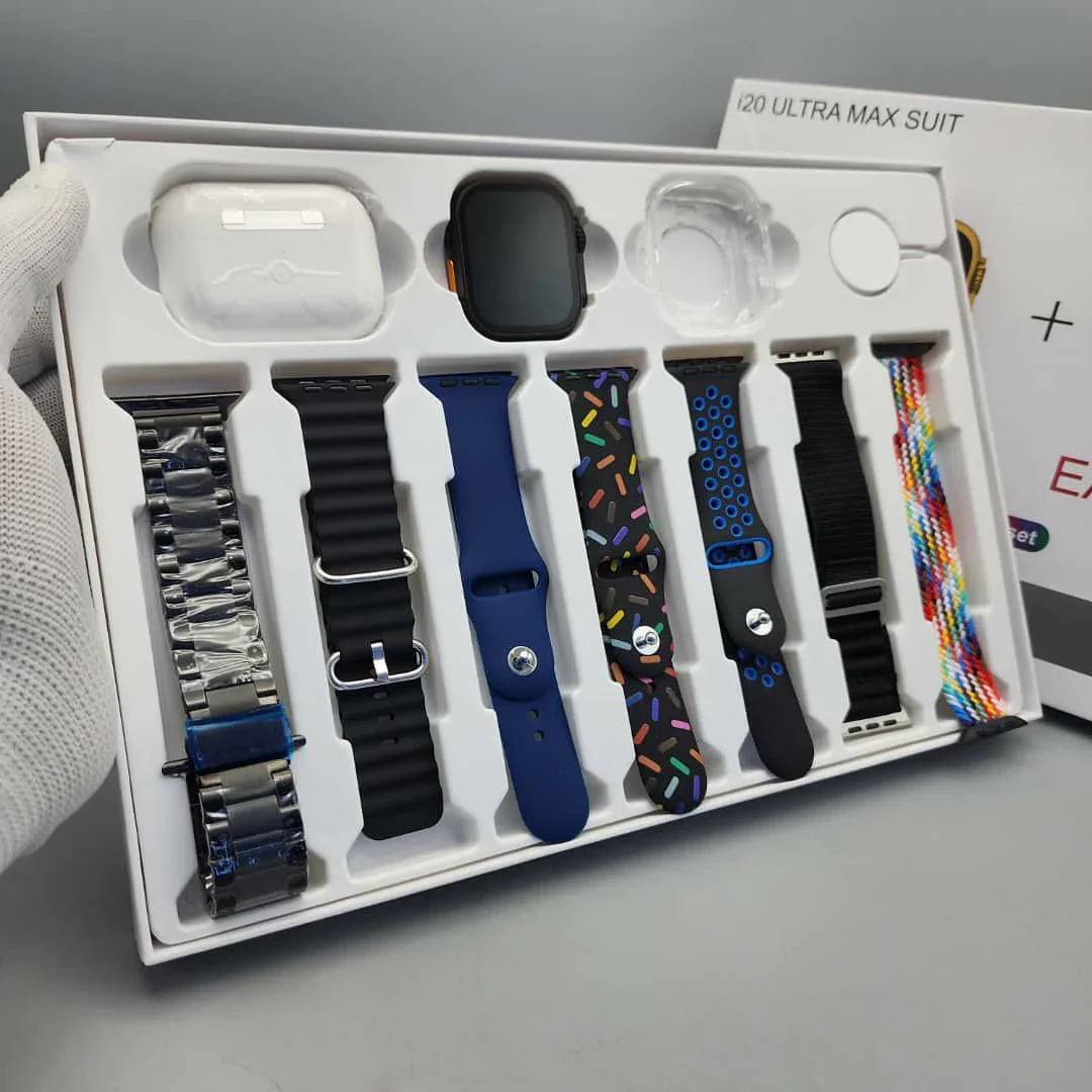 I20 Ultra Max Suit Smart Watch 7 in 1 box