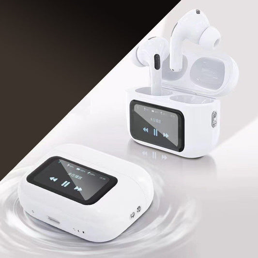 A9 pro Touch Screen ANC Wireless Headset TWS Noise Cancelling Earbud Bluetooth Headphone 5.3 Support APP Long Battery life