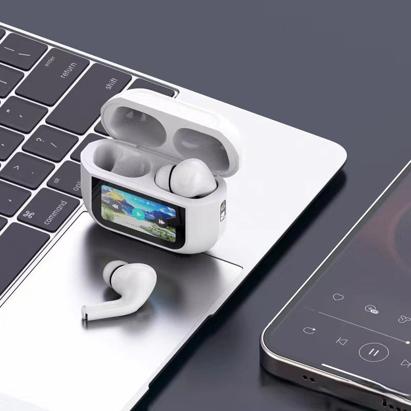 A9 pro Touch Screen ANC Wireless Headset TWS Noise Cancelling Earbud Bluetooth Headphone 5.3 Support APP Long Battery life